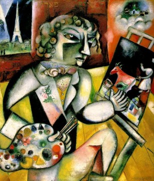 self portrait Painting - Self Portrait with Seven Digits contemporary Marc Chagall